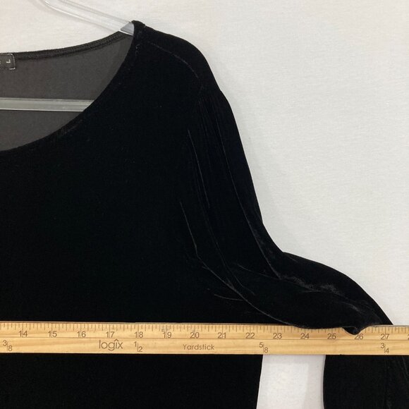 Cut Loose Tunic Large Black Velvet Silk Blend Soft Oversized Comfy Minimalist - Picture 6 of 9